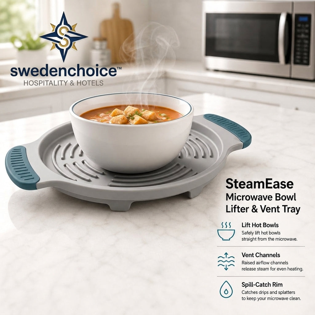 swedenchoice™ SteamEase Microwave Bowl Lifter & Vent Tray